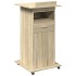 Atril con ruedas y cajón madera roble Sonoma 55x55x107
