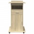 Atril con ruedas y cajón madera roble Sonoma 55x55x107