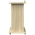Atril con ruedas y cajón madera roble Sonoma 55x55x107