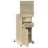 Atril con ruedas y cajón madera roble Sonoma 55x55x107