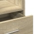 Atril con ruedas y cajón madera roble Sonoma 55x55x107