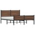 Estructura de cama sin colchón metal marrón roble 140x190