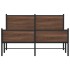 Estructura de cama sin colchón metal marrón roble 140x190