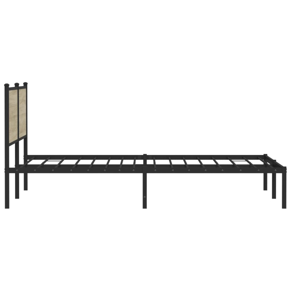 Estructura de cama sin colchón metal roble Sonoma 160x200