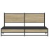 Estructura de cama sin colchón metal roble Sonoma 160x200