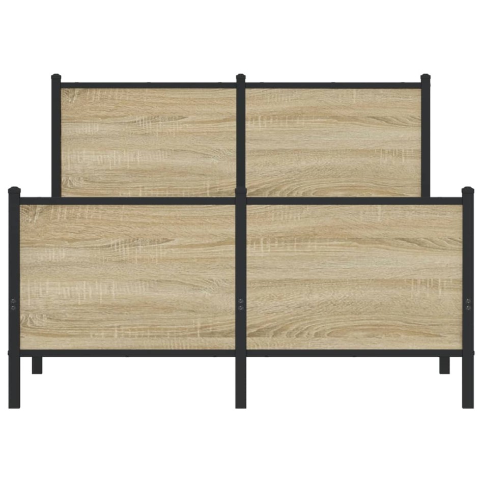 Estructura de cama sin colchón metal roble Sonoma 120x190
