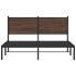 Estructura de cama sin colchón metal marrón roble 150x200
