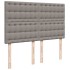 Cama box spring con colchón tela gris taupe 140x200
