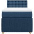 Cama box spring con colchón tela azul 90x200