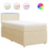 Cama box spring con colchón tela color crema 100x200