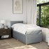 Cama box spring con colchón tela gris claro 100x200