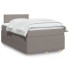 Cama box spring con colchón tela gris taupe 120x200