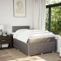 Cama box spring con colchón tela gris taupe 120x200