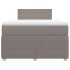 Cama box spring con colchón tela gris taupe 120x200