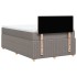 Cama box spring con colchón tela gris taupe 120x200