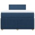 Cama box spring con colchón tela azul 120x200