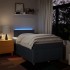 Cama box spring con colchón tela azul 120x200