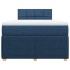 Cama box spring con colchón tela azul 120x200