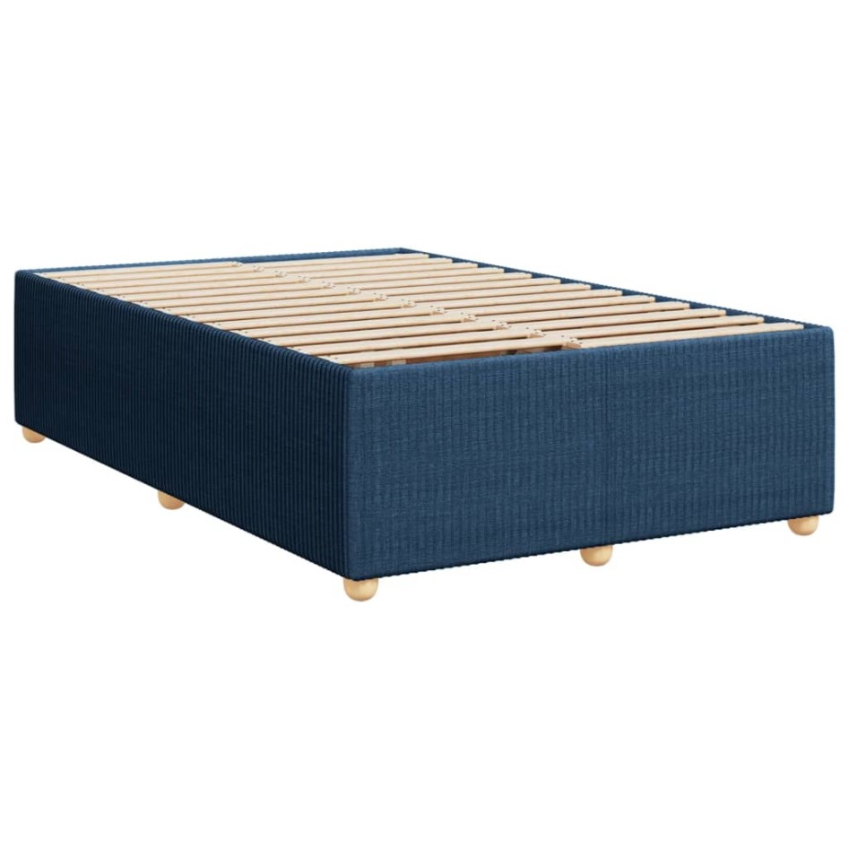 Cama box spring con colchón tela azul 120x200