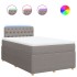 Cama box spring con colchón tela gris taupe 120x200