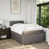 Cama box spring con colchón tela gris taupe 120x200