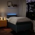 Cama box spring con colchón tela azul 120x200