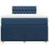 Cama box spring con colchón tela azul 120x200