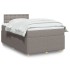 Cama box spring con colchón tela gris taupe 120x200