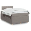Cama box spring con colchón tela gris taupe 120x200 cm