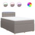 Cama box spring con colchón tela gris taupe 120x200