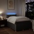 Cama box spring con colchón tela gris taupe 120x200