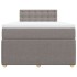 Cama box spring con colchón tela gris taupe 120x200