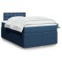 Cama box spring con colchón tela azul 120x200