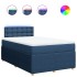 Cama box spring con colchón tela azul 120x200