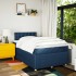 Cama box spring con colchón tela azul 120x200