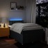 Cama box spring con colchón tela azul 120x200