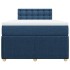 Cama box spring con colchón tela azul 120x200