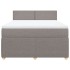Cama box spring con colchón tela gris taupe 140x190