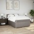 Cama box spring con colchón tela gris taupe 140x190