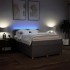 Cama box spring con colchón tela gris taupe 140x190