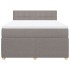 Cama box spring con colchón tela gris taupe 140x190