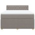 Cama box spring con colchón tela gris taupe 140x190