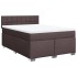 Cama box spring con colchón tela marrón oscuro 140x200
