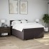 Cama box spring con colchón tela marrón oscuro 140x200