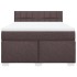 Cama box spring con colchón tela marrón oscuro 140x200