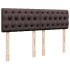 Cama box spring con colchón tela marrón oscuro 140x200