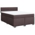 Cama box spring con colchón tela marrón oscuro 140x200