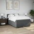 Cama box spring con colchón tela gris oscuro 160x200