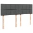 Cama box spring con colchón tela gris oscuro 160x200