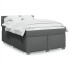 Cama box spring con colchón tela gris oscuro 160x200